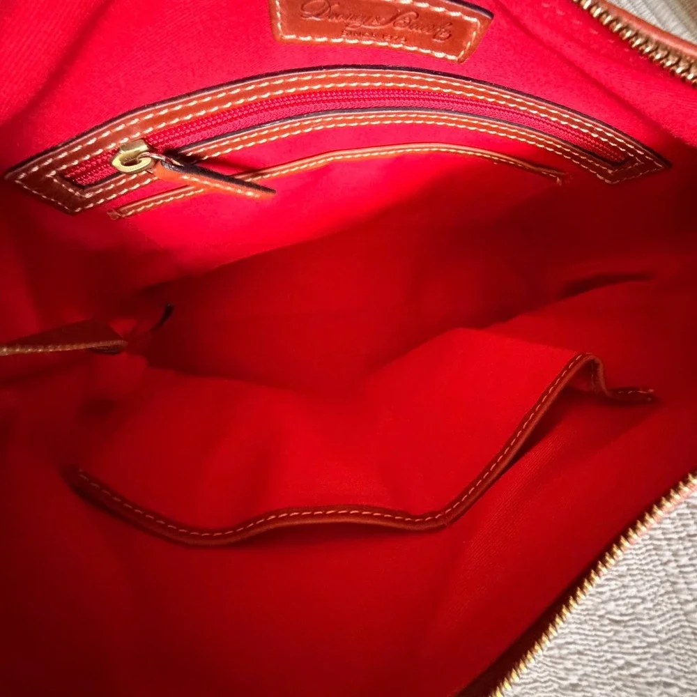 New Dooney & Bourke Women's Red Pebbled Leather Hobo Shoulder Bag Gold Hardware